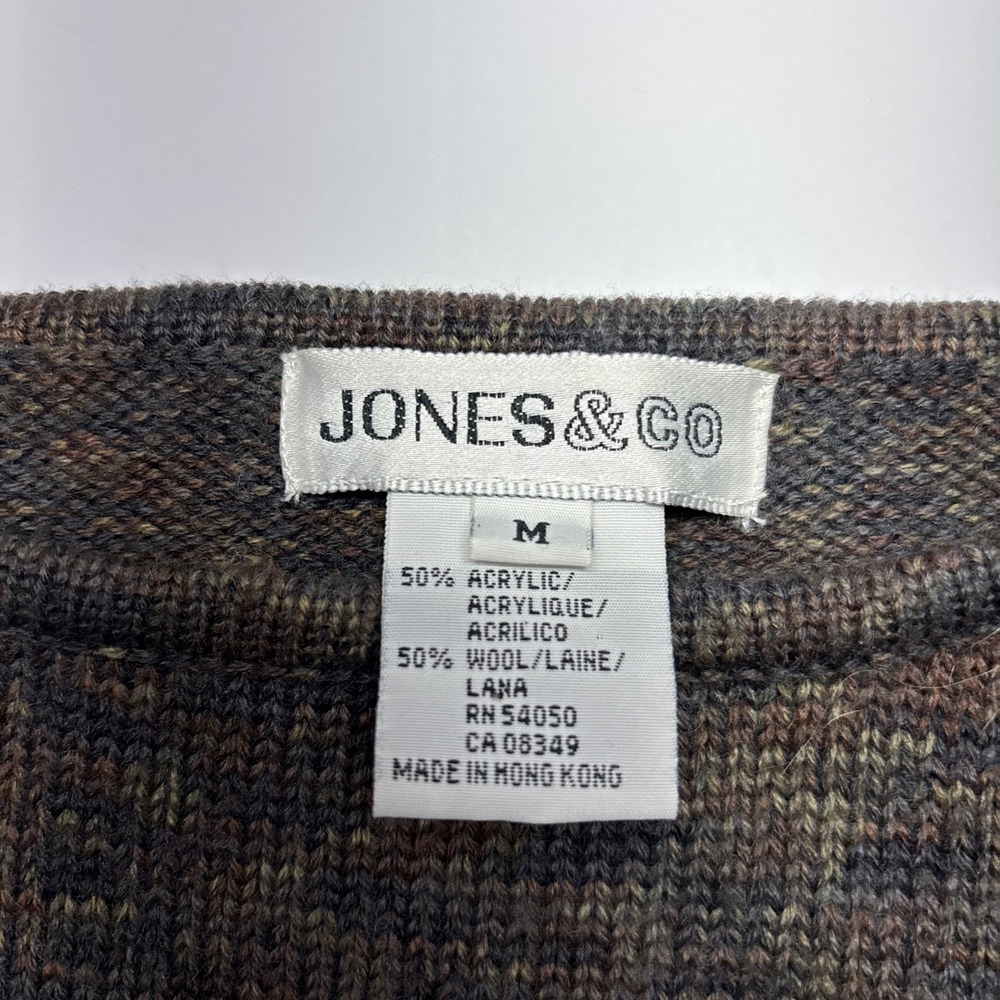 Jones & Co Wool Sweater Large Brown Knit With Hints Of Green - Picture 2 of 9